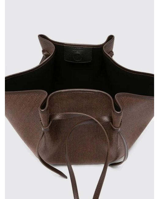 Yuzefi Brown Mochi Raffia And Leather Bag