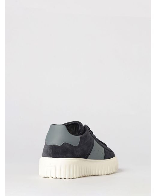 Hogan Blue H-Stripes Suede Sneakers for men