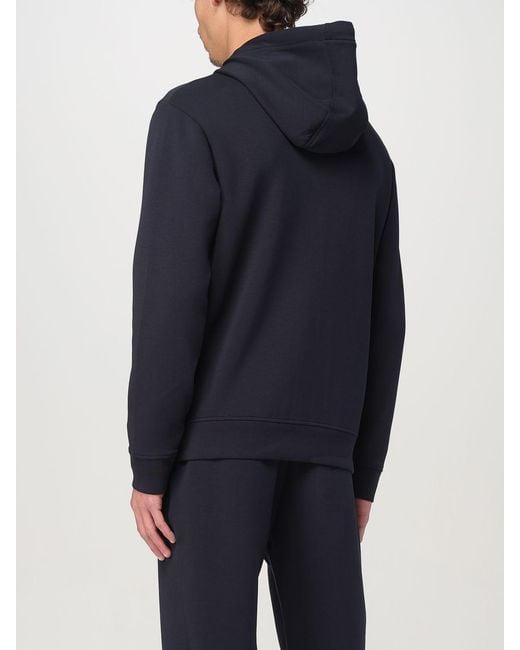 Emporio Armani Blue Cotton Blend Zip Sweatshirt for men