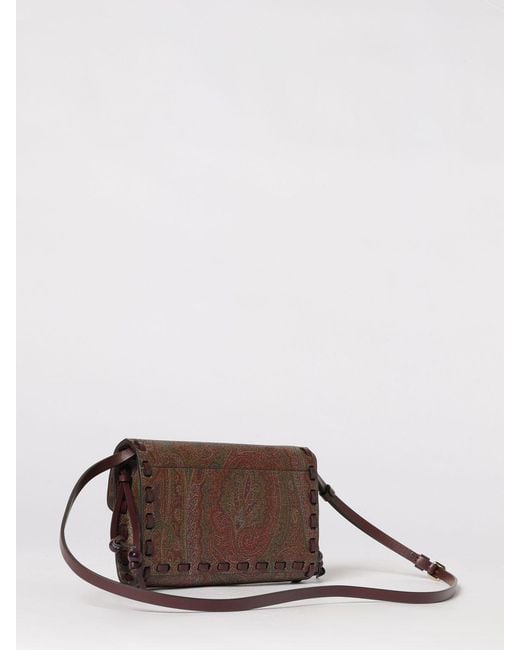 Etro Brown Arnica Coated Cotton Paisley Print Bag