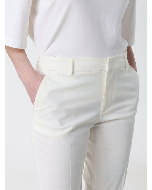 PT Torino White Flared Cotton And Silk Blend Trousers