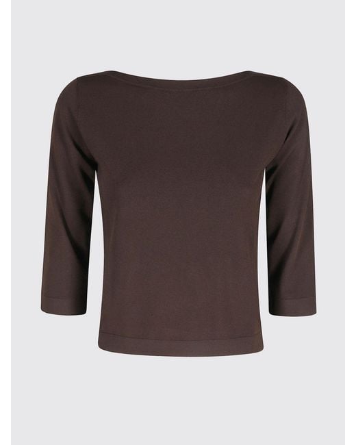 Roberto Collina Brown Viscose Knit Top