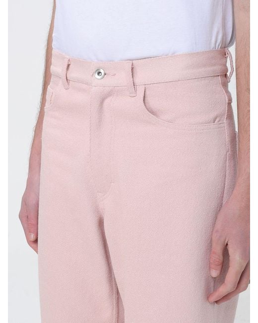 Auralee Pink Knee-Length Straight Fit Silk Shorts for men