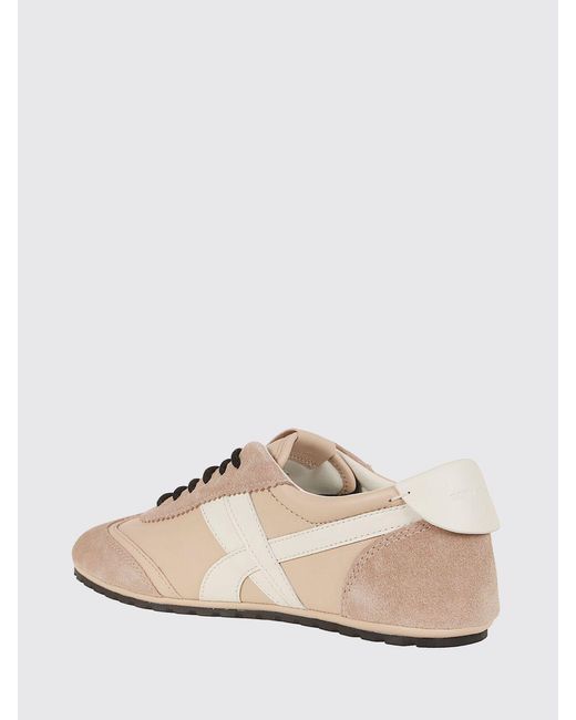 Tory Burch Pink Hank Field Low-Top Leather And Suede Sneakers With Bicolor Design