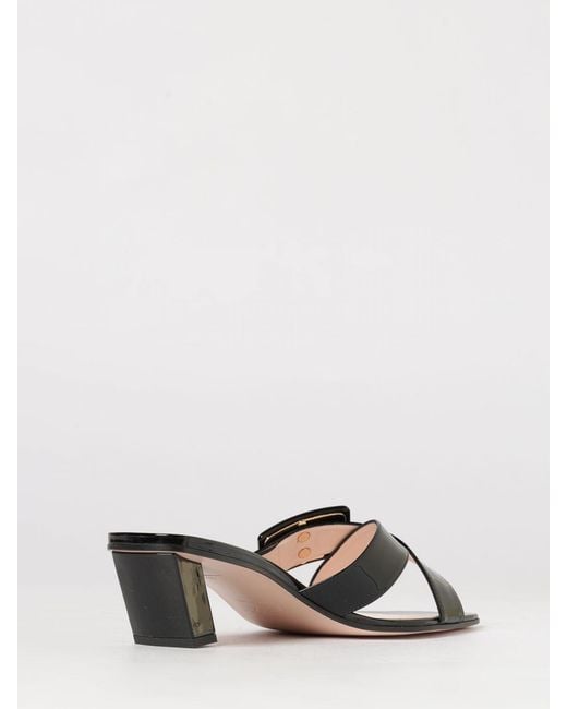 Roger Vivier Black Belle Vivier Patent Leather Mules