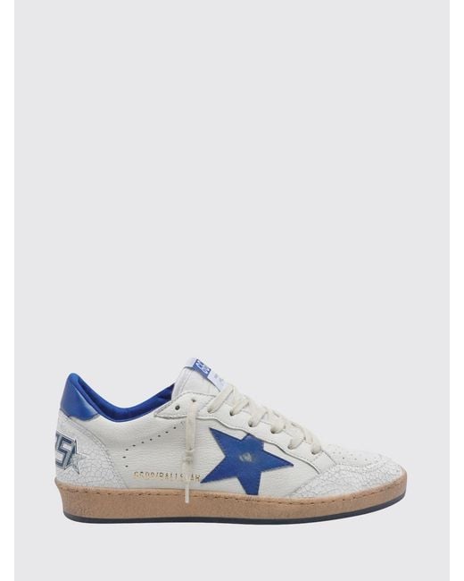 Golden Goose Deluxe Brand Blue Ball Star Leather Sneakers With Vintage Effect for men