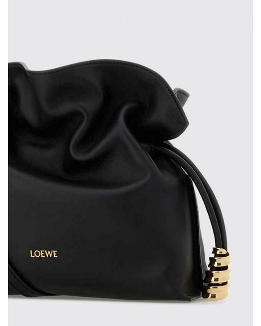 Loewe Black Flamenco Leather Clutch