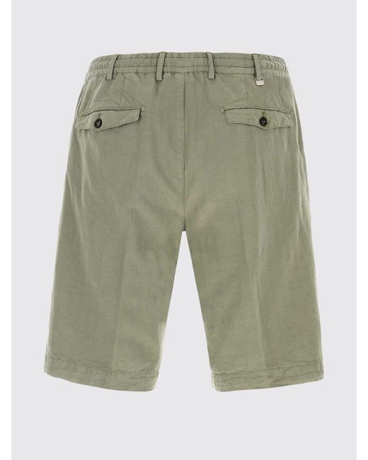 PT Torino Green Linen And Cotton Blend Chino Shorts for men