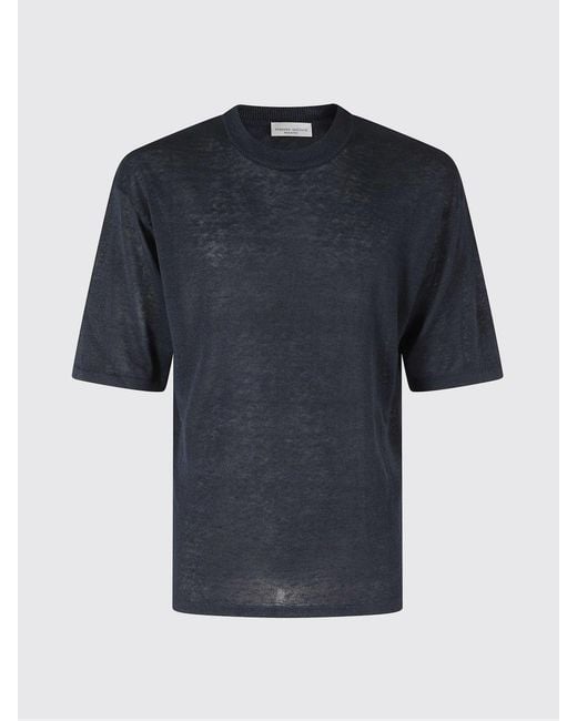 Roberto Collina Blue Linen T-Shirt for men