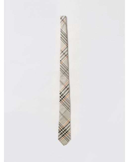 Burberry White Vintage Check Silk Tie With A 7 Cm Width for men