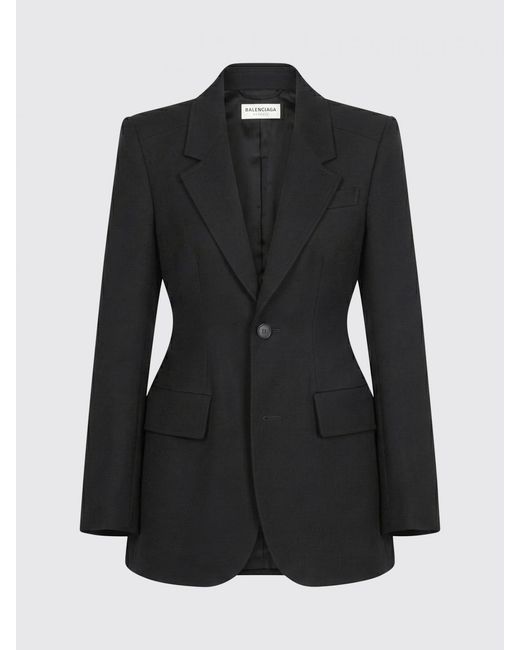 Balenciaga Black Single-Breasted Wool Jacket