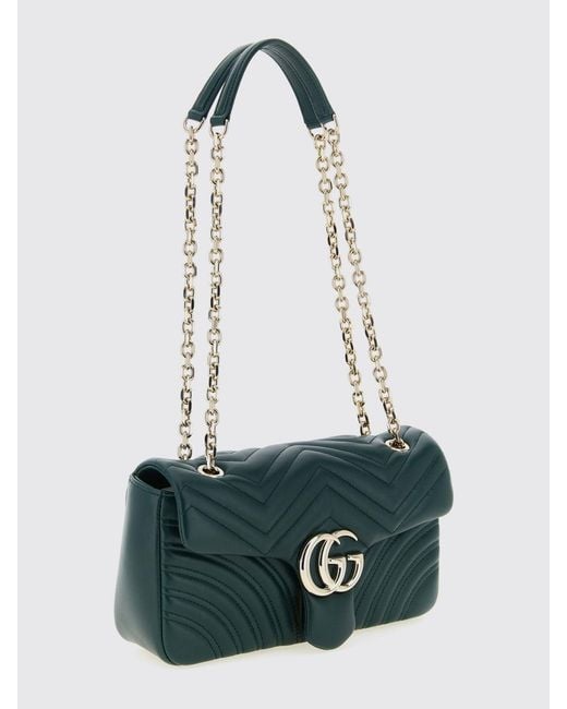 Gucci Green Gg Marmont Medium Shoulder Bag