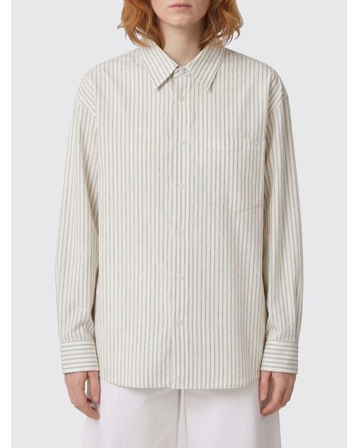 DUNST Gray Casual Striped Cotton Poplin Shirt