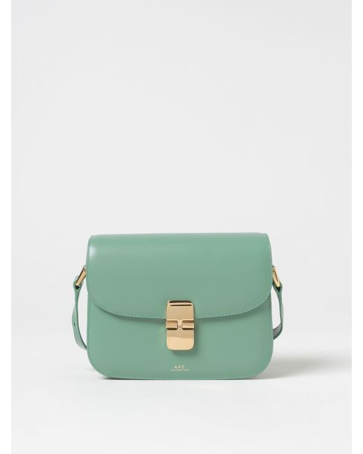 A.P.C. Green Grace Bag In Leather With Shoulder Strap