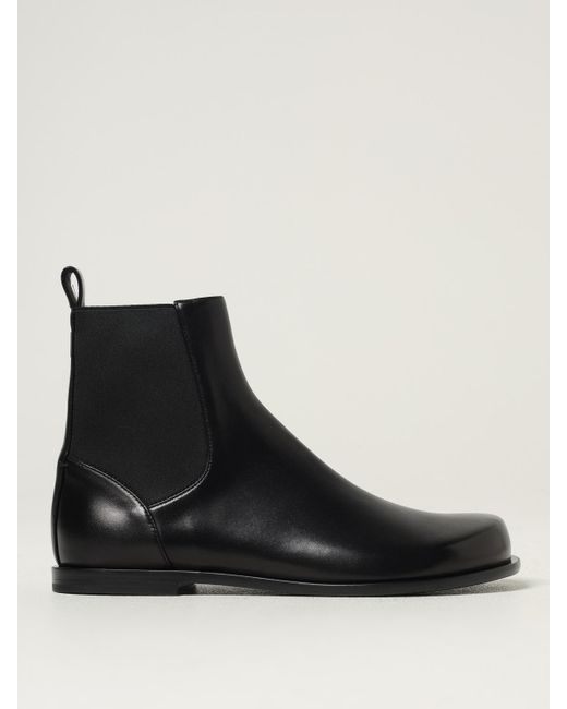 Fendi Black Leather Ankle Boots for men