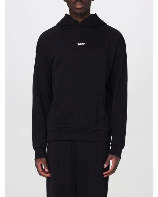 DISCLAIMER Blue Cotton Hoodie With Kangaroo Pocket And Logo for men