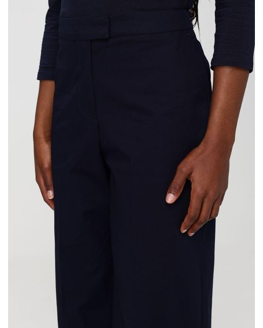 PT Torino Blue Cotton Twill Cropped Trousers