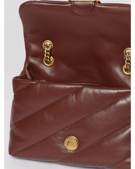Pinko Brown Love Bag Puff Classic Matelassé Nappa Bag