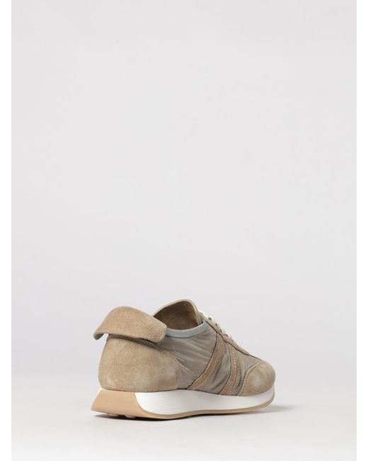 Fabiana Filippi Natural Nylon And Suede Sneakers