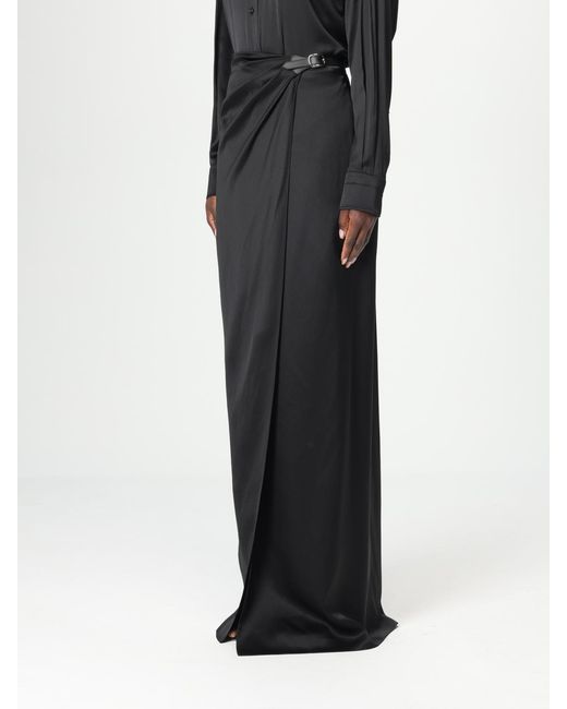 Tom Ford Black Silk Wrap Maxi Skirt