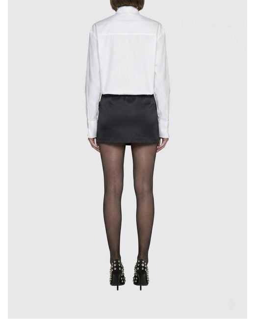 The Attico White Poplin And Duchesse Shirt Dress
