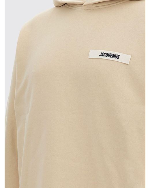 Jacquemus Natural Hooded Sweatshirt With Logo for men