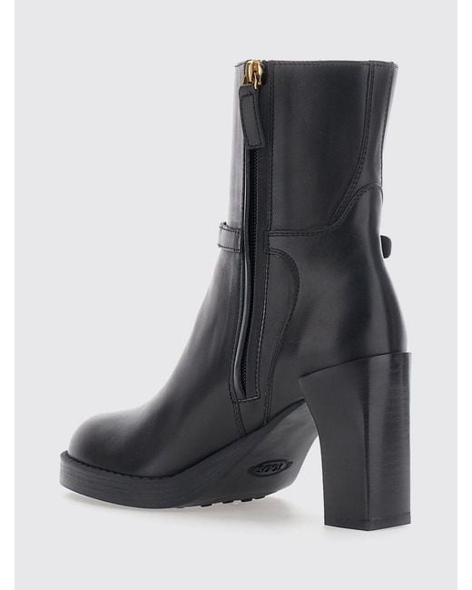 Tod's Black Flat Ankle Boot