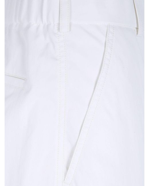 Herno White High-Waisted Wide-Leg Trousers