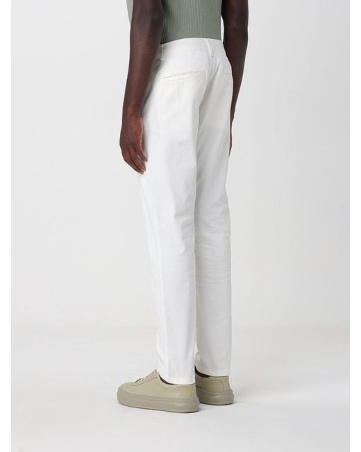 ARMANI EXCHANGE White Stretch Cotton Chino Pants With Zip And Button Closure for men