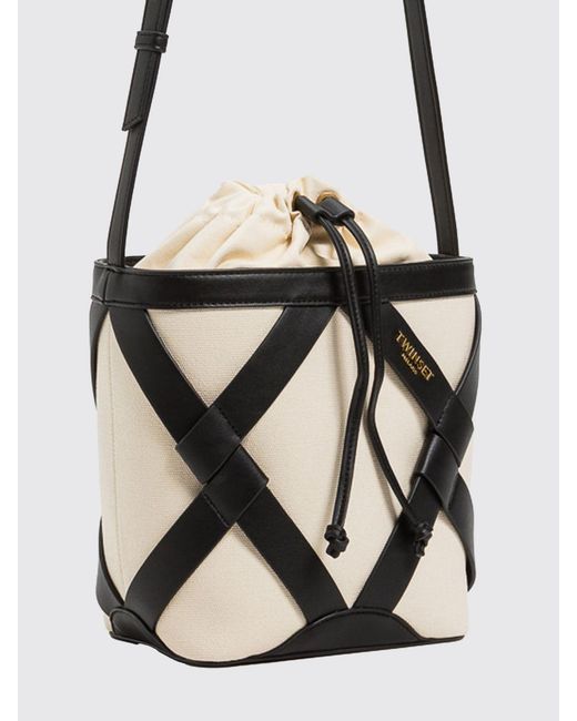 Twinset Multicolor Canvas Bucket Bag