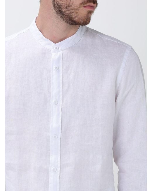 Blauer Leinen-Freizeithemd in White für Herren