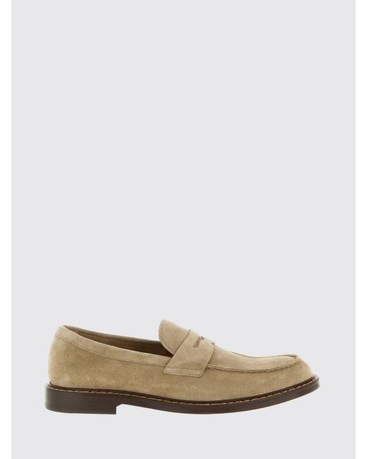 Doucal's White Penny Suede Loafers for men