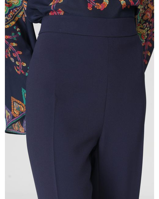 Etro Blue Flared Viscose Trousers