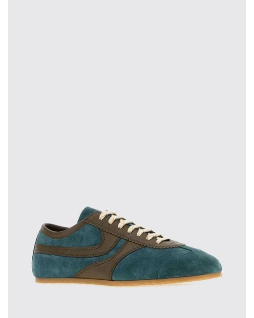 Dries Van Noten Green Bicolor Low-Top Sneakers for men