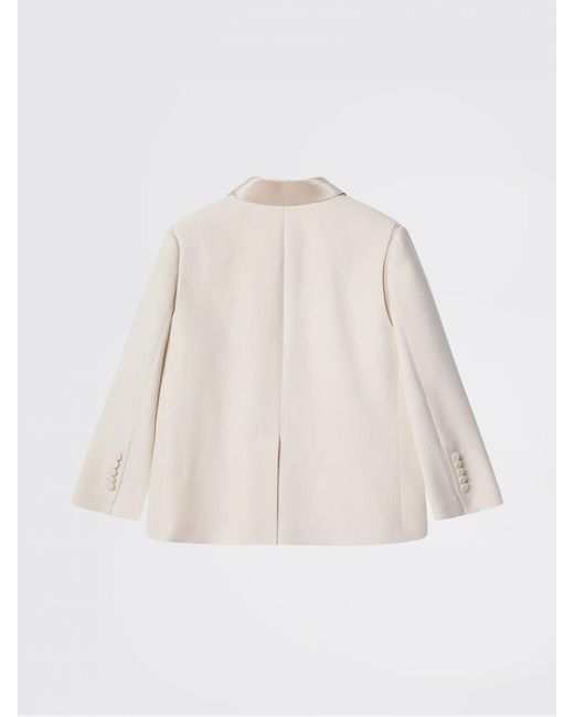 Fendi Natural Double-Breasted Wool And Silk Blazer