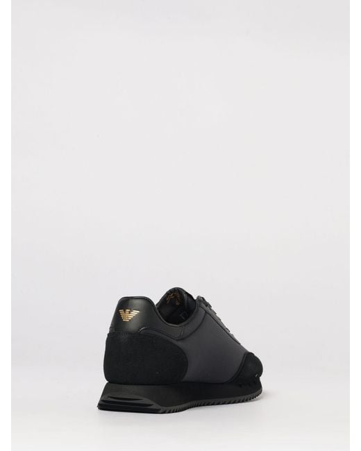 EA7 Black Nylon And Suede Sneakers for men