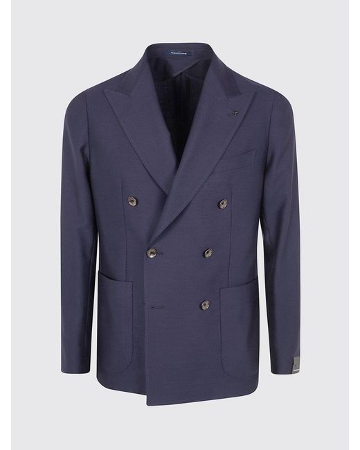 Tagliatore Blue Double Breasted Virgin Wool Blazer for men