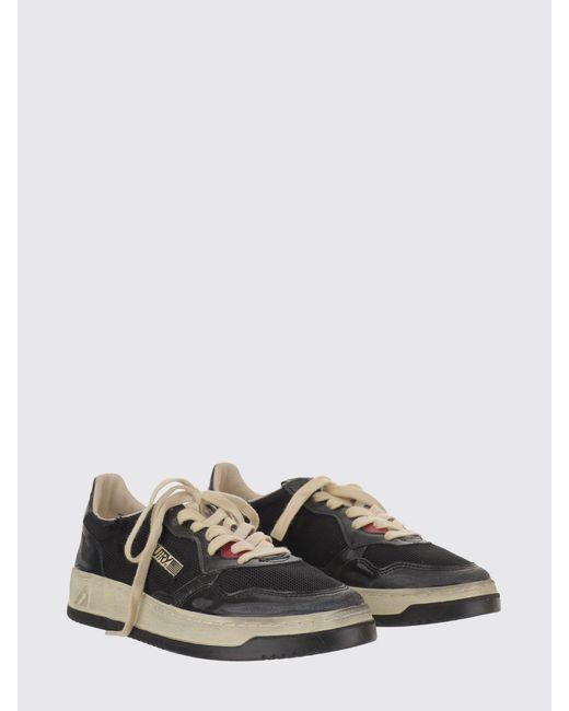 Autry White Medalist Low Super Vintage Low Leather And Used Mesh Sneakers for men