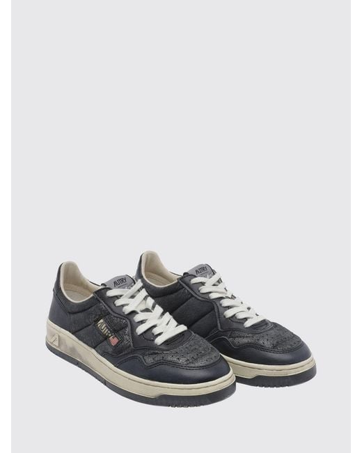 Autry White Medalist Low Super Vintage Calfskin Sneakers With Worn Effect for men