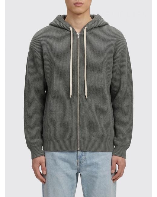 Rick Owens Gray Hooded Cardigan for men