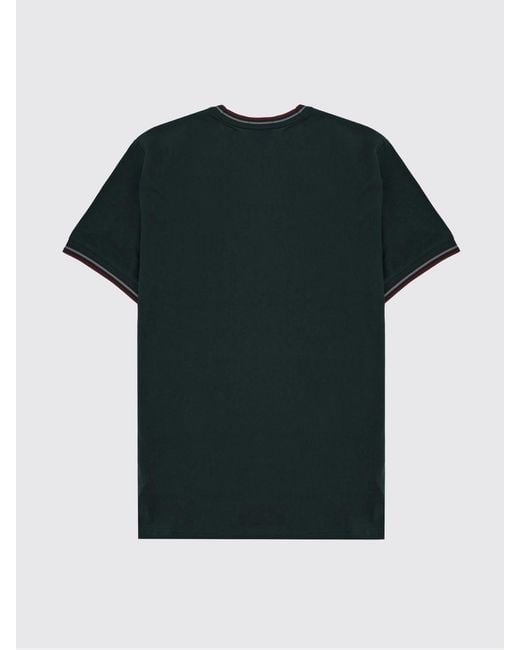 Fred Perry Blue Cotton T-Shirt With Logo for men