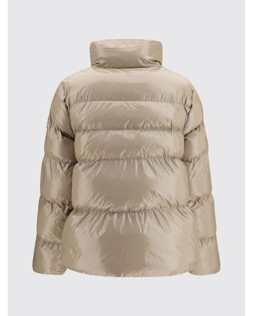 Pinko Blue Quilted Water-Repellent Nylon Short Puffer Jacket With High Neck