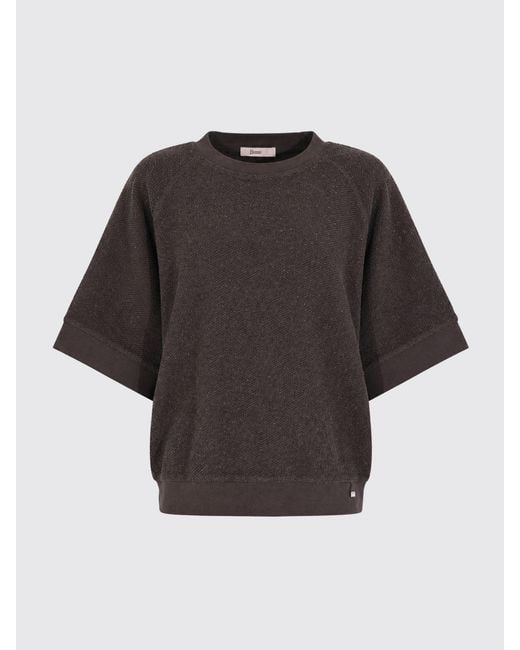 Herno Black Dropped-Shoulder Cotton Crew-Neck T-Shirt