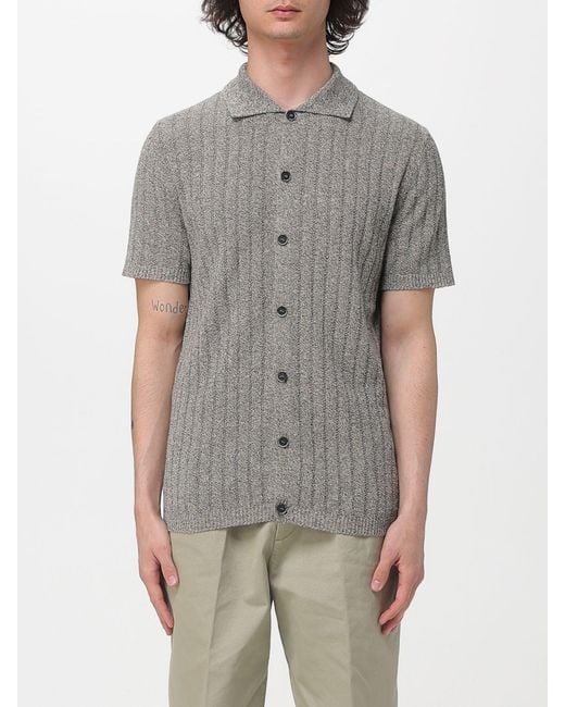 Barena Gray Elo Libea Linen And Cotton Polo for men