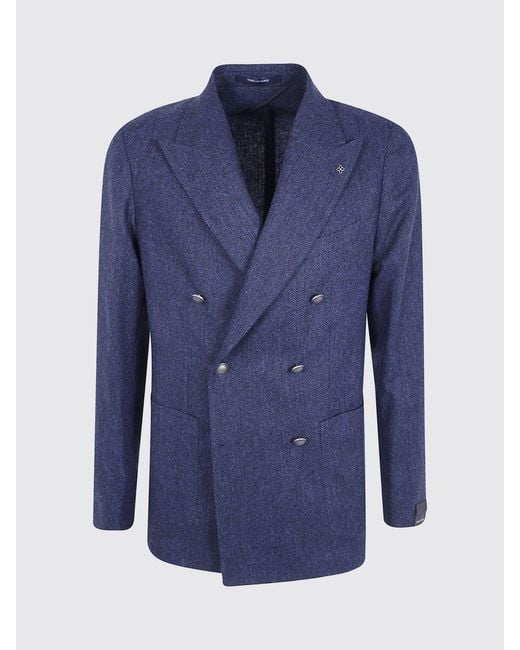 Tagliatore Blue Double-Breasted Blazer for men