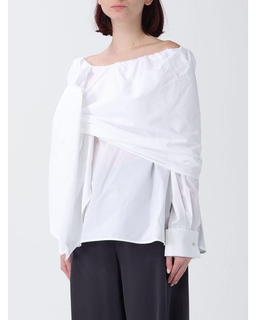 Max Mara White Cotton Poplin Blouse