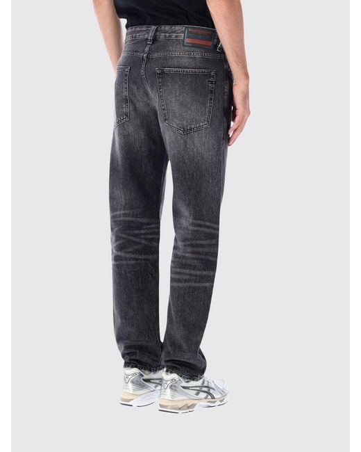 DIESEL Blue D-Macs Tapered Fit Stretch Denim Jeans With Distressed Effect for men