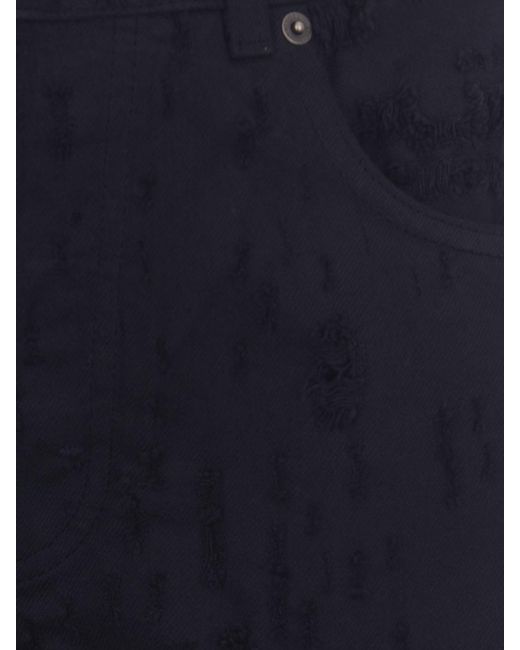 Pantalones Cortos De Denim Desgastado Haikure de color Black