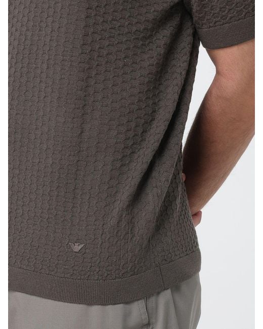 Emporio Armani Gray Virgin Wool Sweater for men