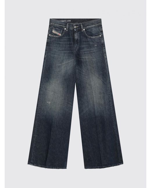 DIESEL Blue D-Akemi Cotton Denim Jeans